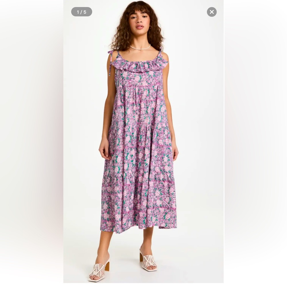 Mille purple floral print tie-strap dress size XS